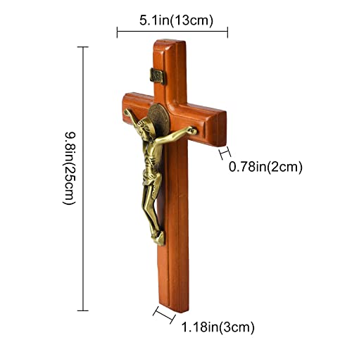 Handmade Black Gold Wooden Wall Cross U7496