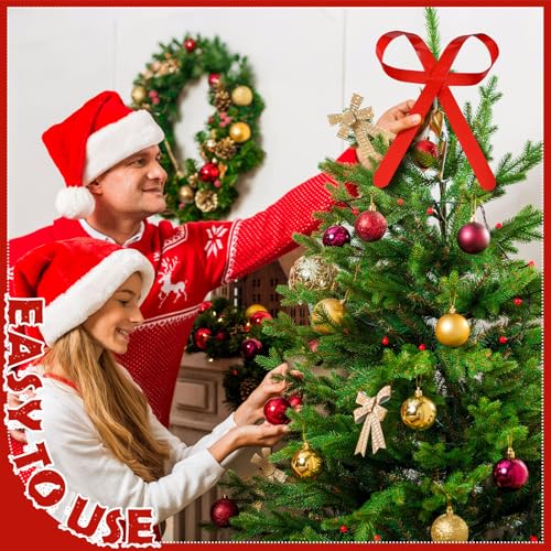 Large Christmas Metal Bow Tree Topper with Clip I2919