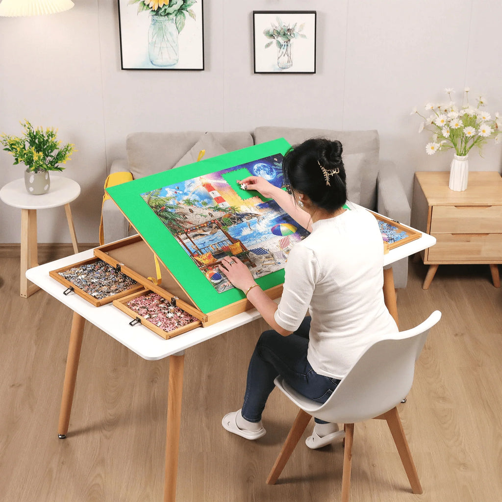 1500pcs Portable Jigsaw Puzzle Table with 4 Drawers N850