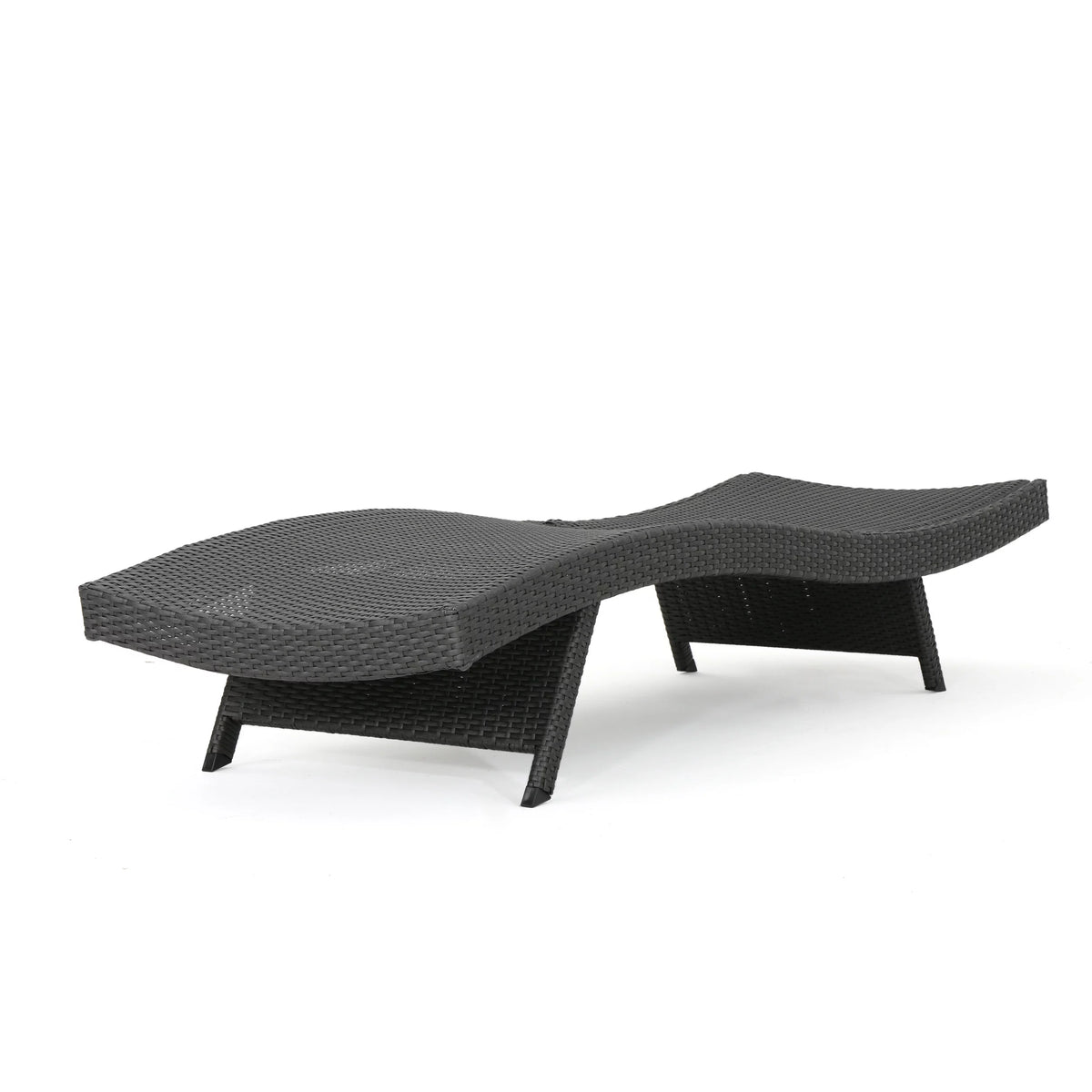 Grey Wicker Adjustable Chaise Lounge Set of 2 Y904