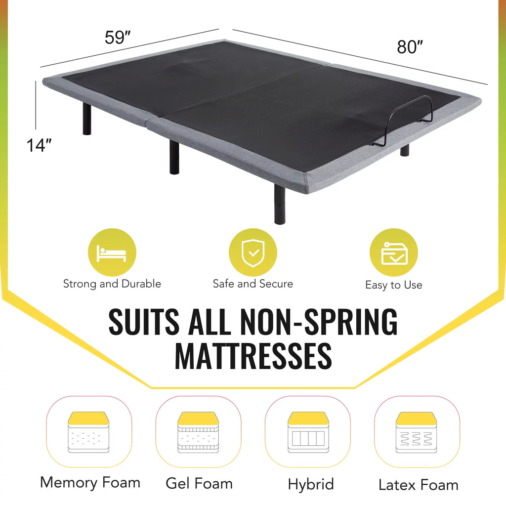 Queen Size Motorized Bed Frame with Remote M59684