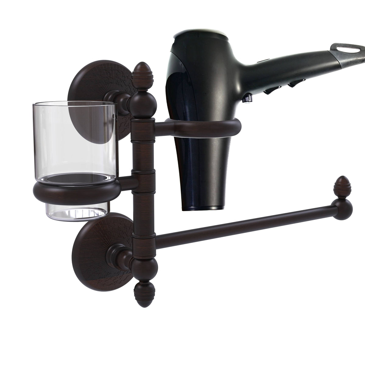 Venetian Bronze Hair Dryer Holder and Organizer V1956