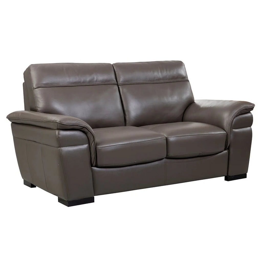 Taupe Italian Leather Loveseat V47690