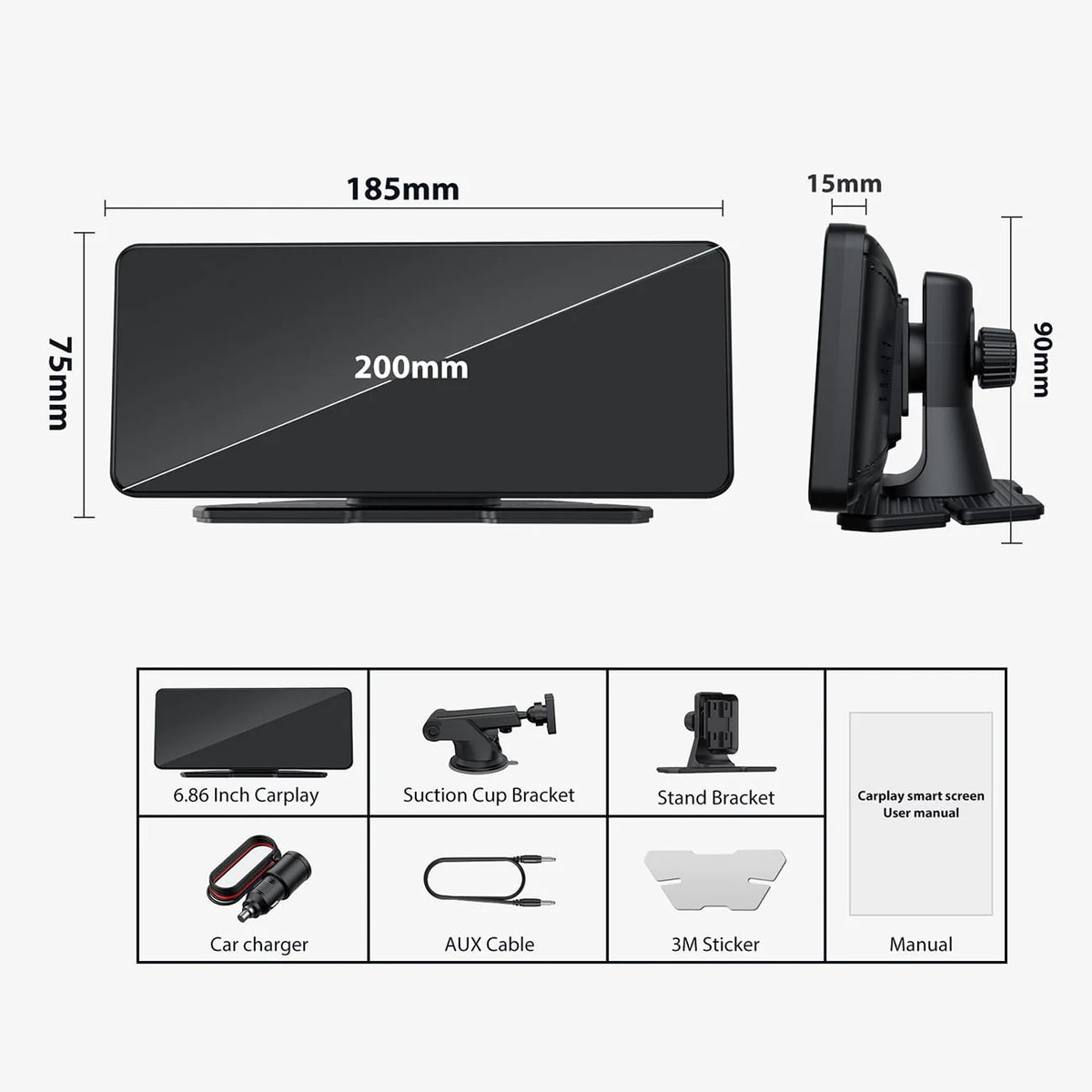6.86 inch Touch Screen Car Stereo with Backup Camera K507
