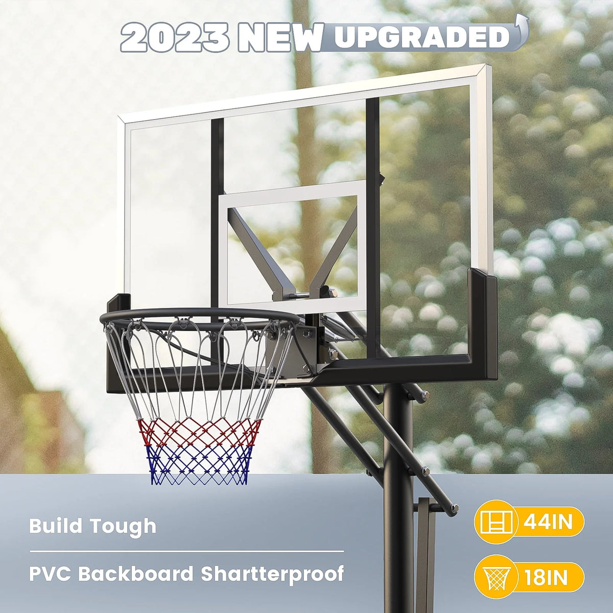 Portable Basketball Hoop & Goal with Height Adjusted 7.6 - 10 ft D57392