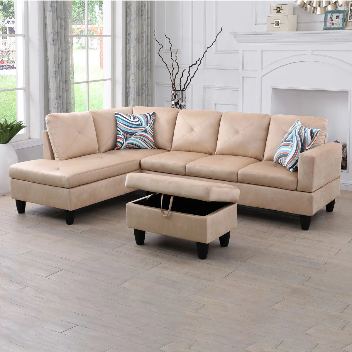 Linen L-Shape Sectional Sofa C815