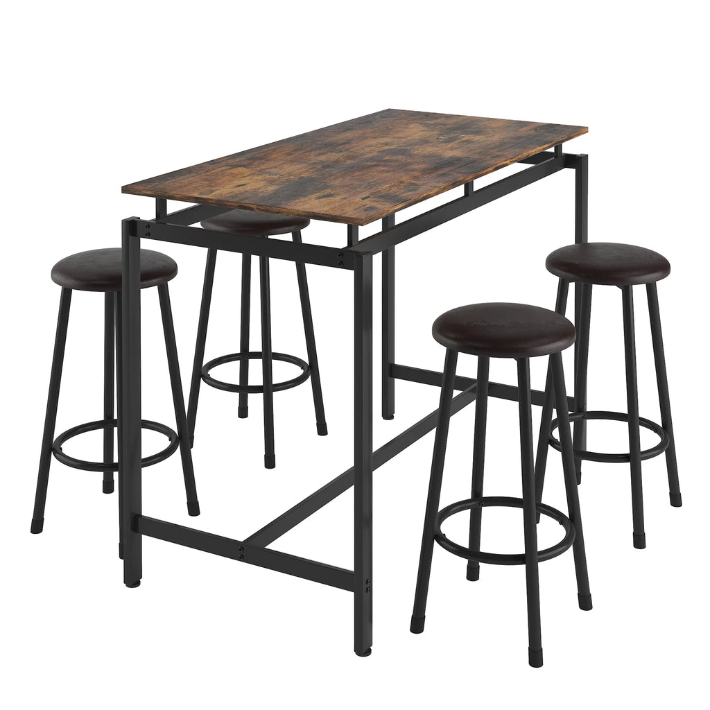 Bar Table Set with 4 Cushioned Stools L74110