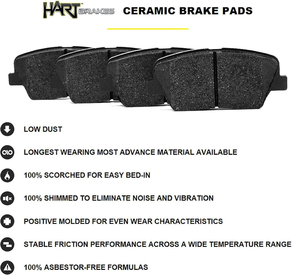 Front Silver Drilled Slotted Ceramic Brake Rotors and Pads V6318