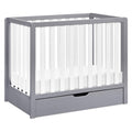 White 4-in-1 Convertible Mini Crib with Trundle Drawer Z441333