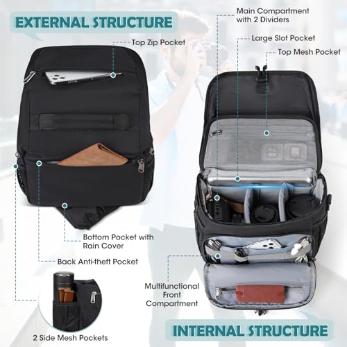 Black Waterproof Camera Sling Bag with Tripod Holder O145309