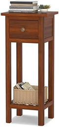 31 Inch Grey Acacia Wood End Table with Drawer K6980