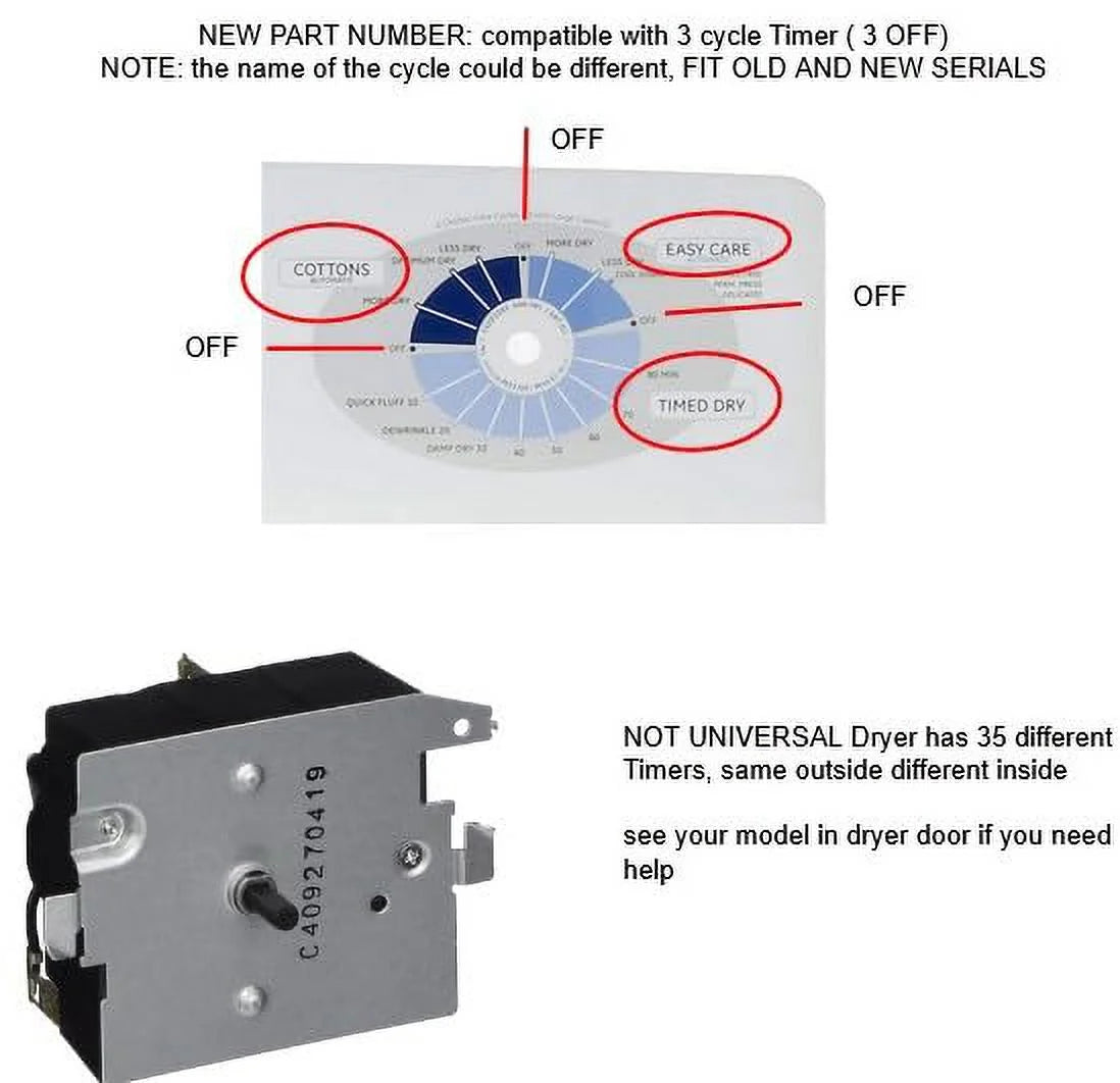Compatible with GE Dryer Timer V5570
