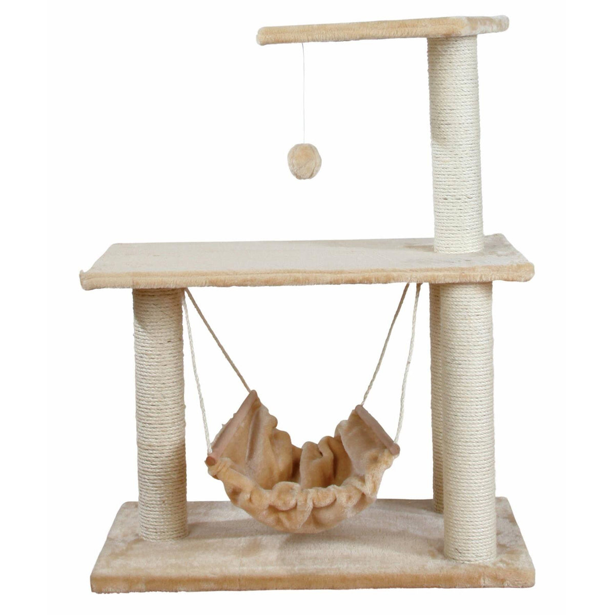 Beige Cat Scratching Post with Hammock Y4214