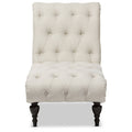Light Beige Black Tufted Chaise Lounge L967