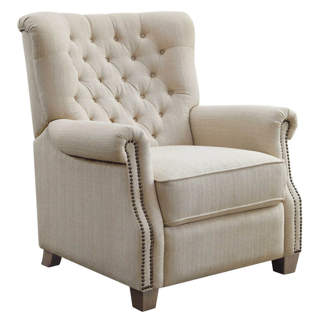 Gray Fabric Upholstery Push Back Recliner X225008