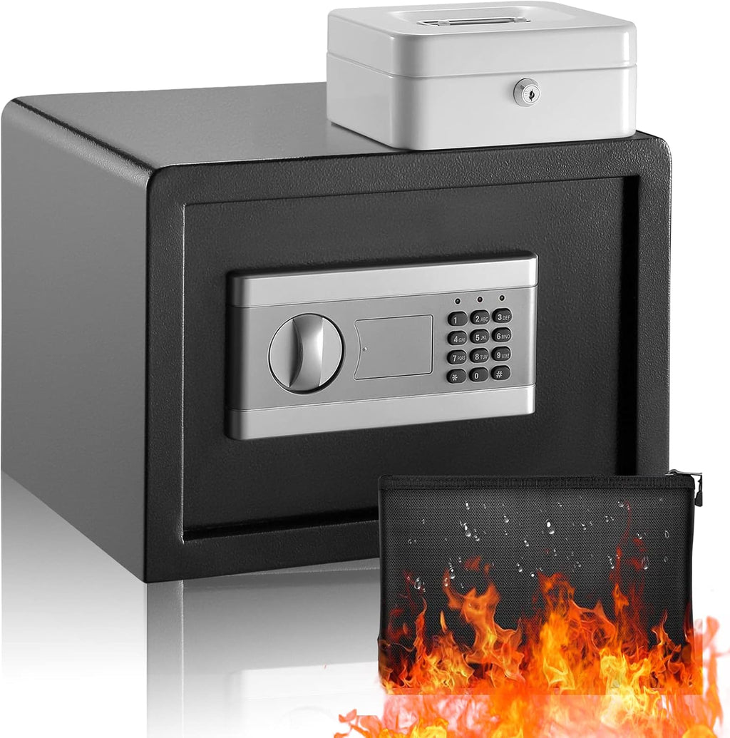 Fireproof Waterproof Safe Box with Lock and Bag P994