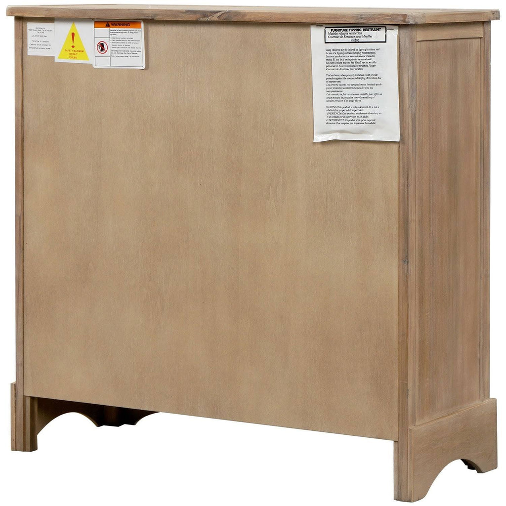 Rustic Storage Cabinet with 2 Drawers and 4 Fabric Basket R30978