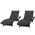 Grey Wicker Adjustable Chaise Lounge Set of 2 Y904
