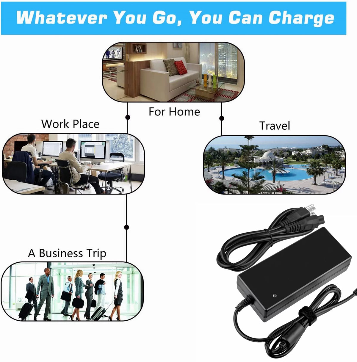 Compatible AC/DC Adapter Replacement Power Supply Cord Cable PS Charger Z10075