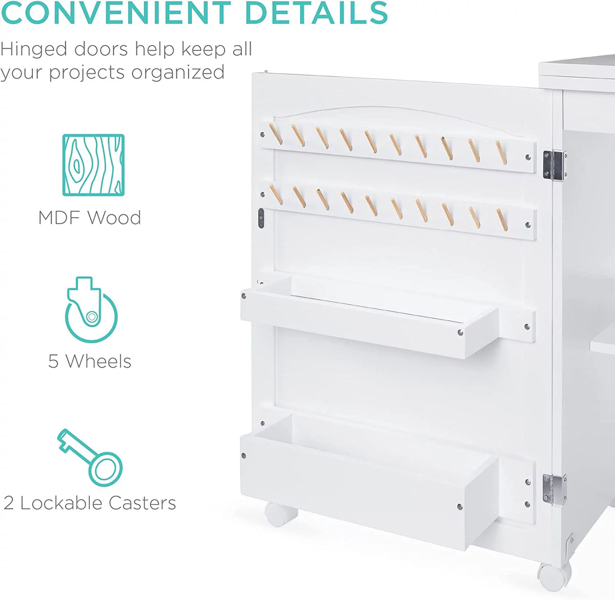 Folding Sewing Table White Y3871