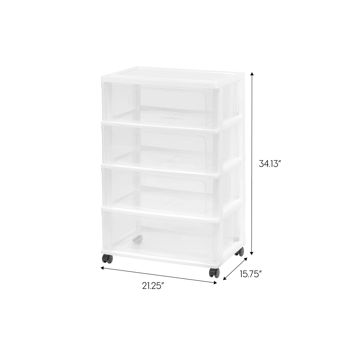 Black Plastic 3 Drawer Storage Cart with Wheels, Set of 2 E767928