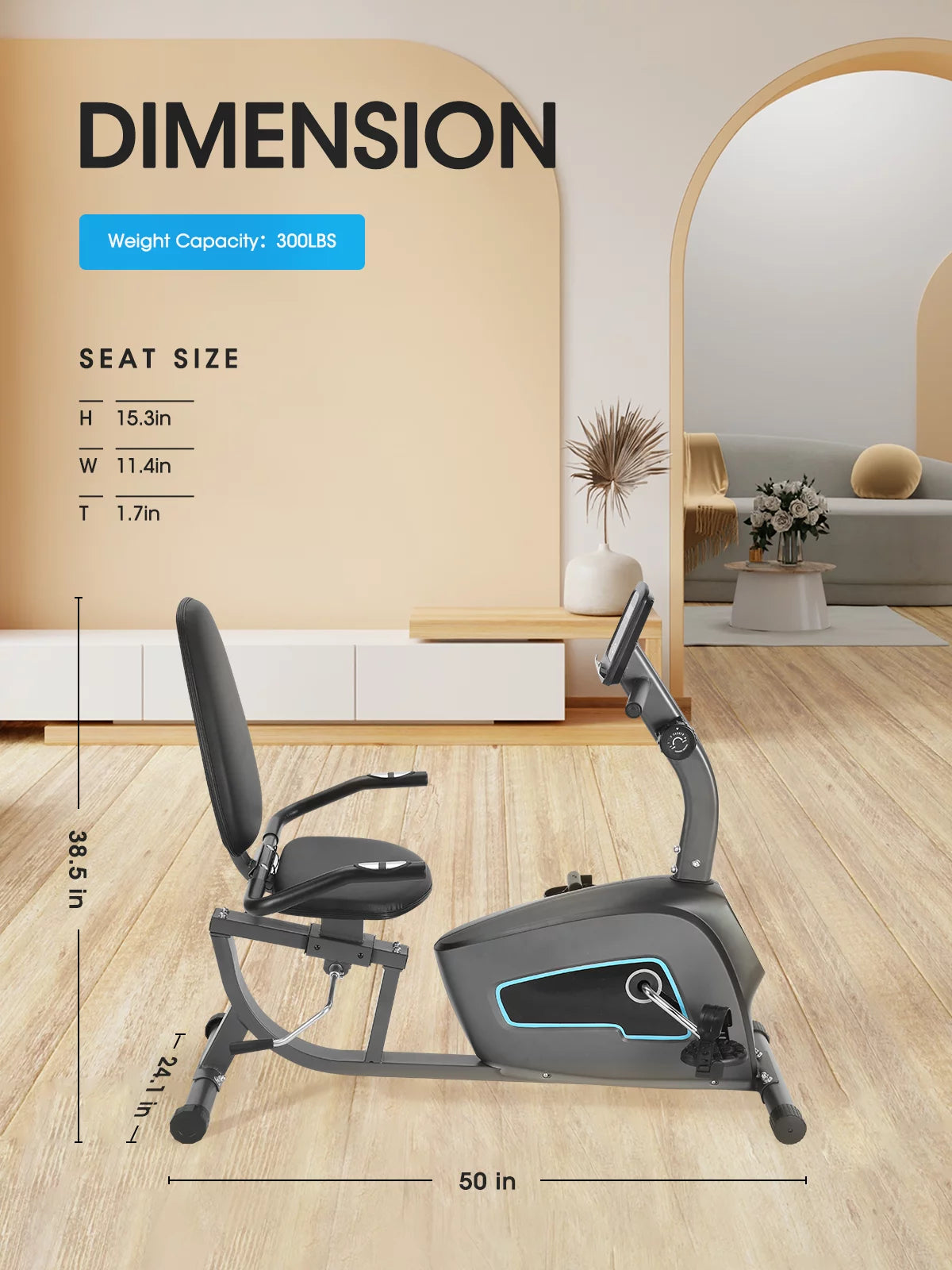 Recumbent Exercise Bike with Pulse Monitor V48172