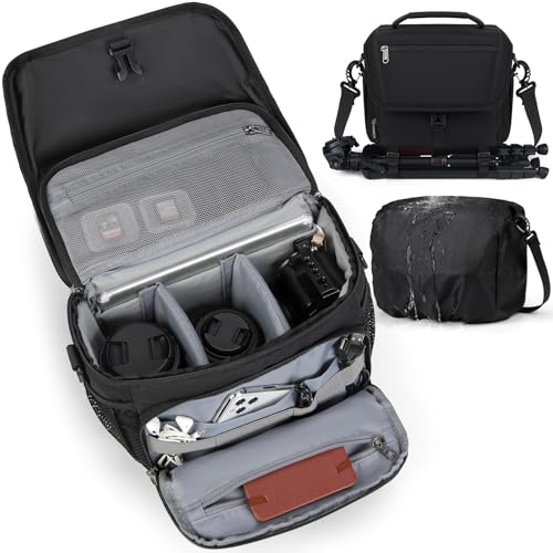 Black Waterproof Camera Sling Bag with Tripod Holder O145309