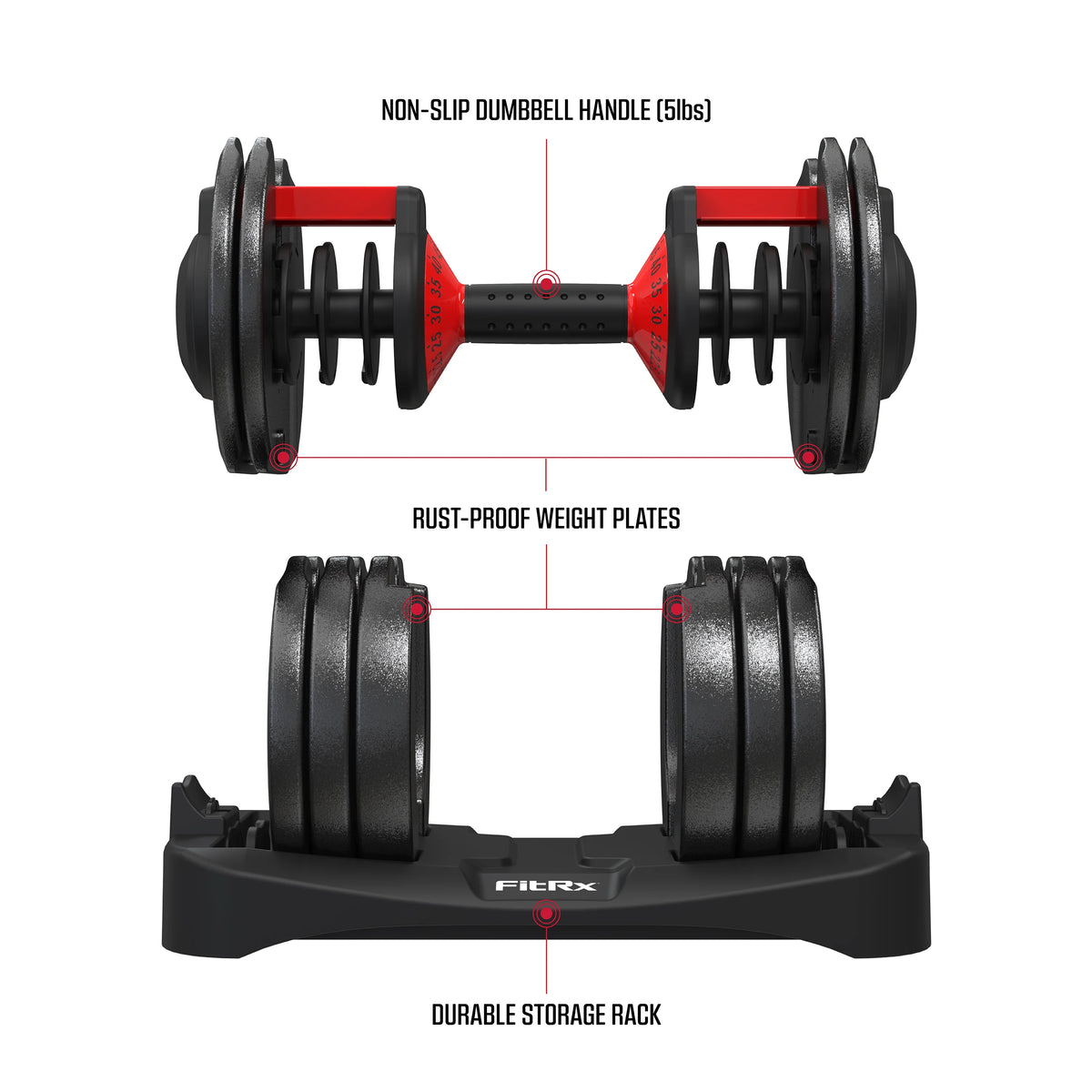 Adjustable Dumbbell 10-90 lbs Black X61625