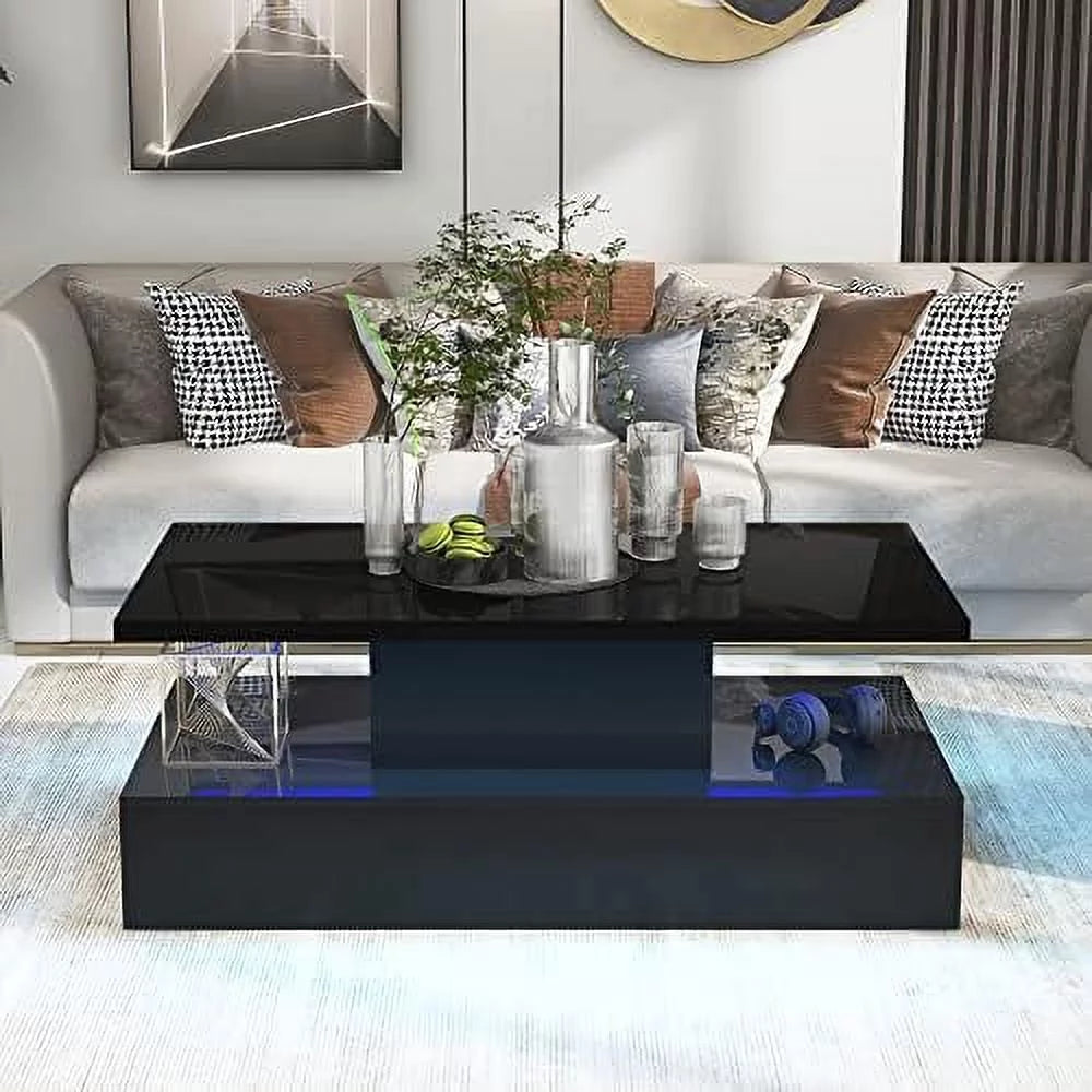 Modern High Glossy LED Coffee Table with 16 Colors Lights D554