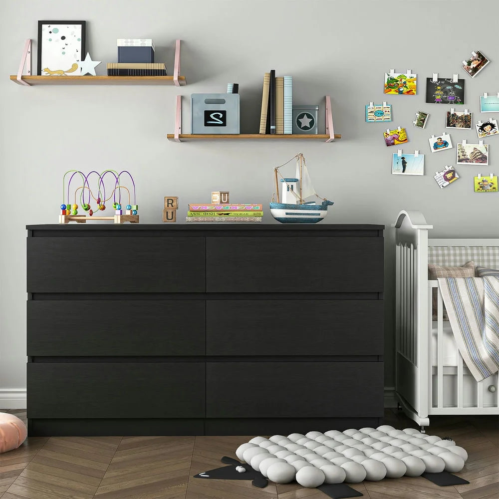 White 6 Drawer Dresser B211