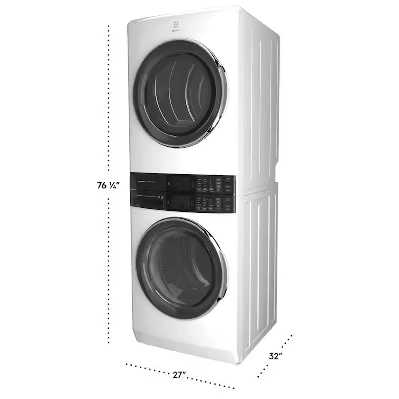 4.5 cu. ft. Washer and 8.0 cu. ft. Electric Dryer Laundry Tower in White L237