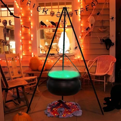 Large Plastic Witches Cauldron on Tripod with Light R999916