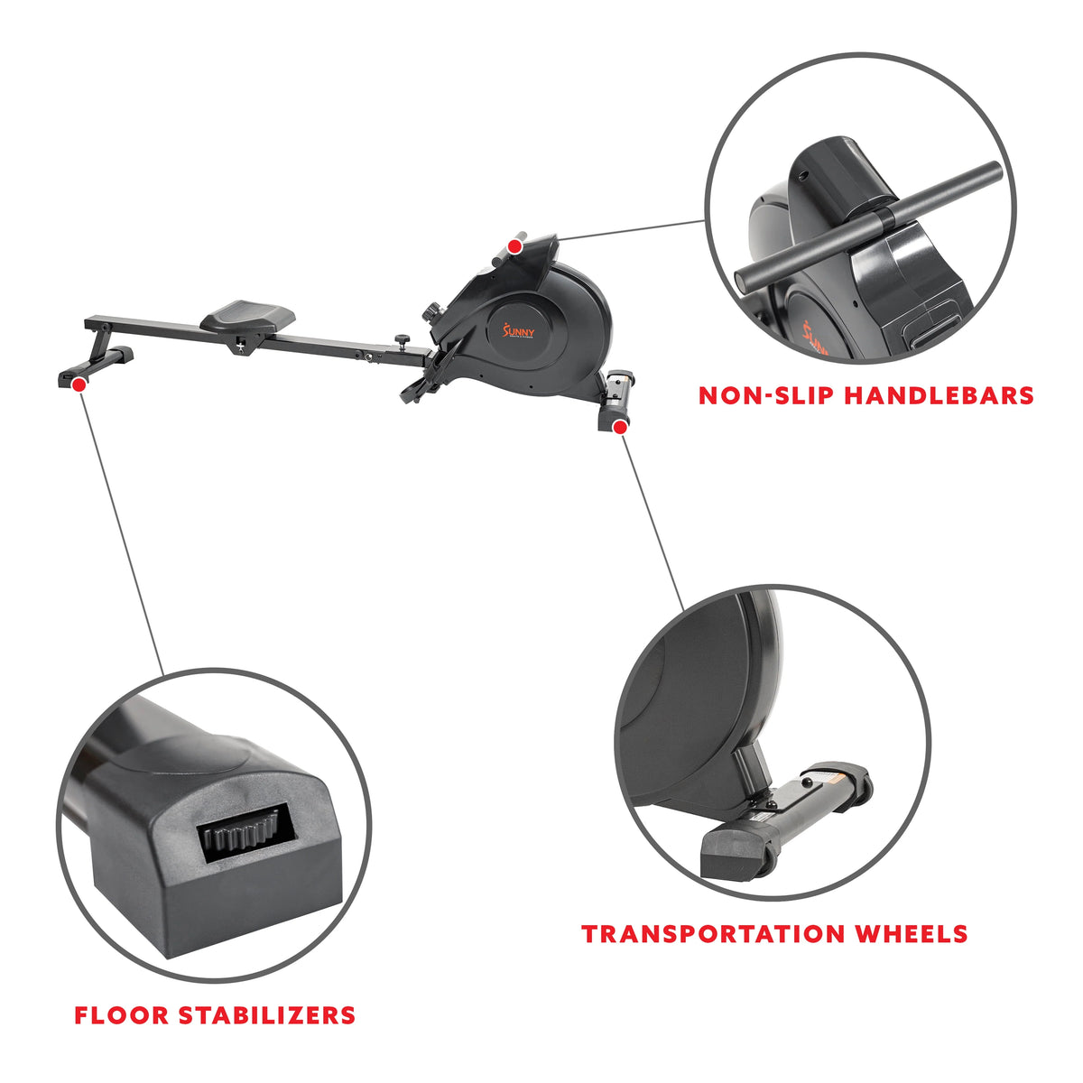 Magnetic Rowing Machine with LCD Monitor V5110