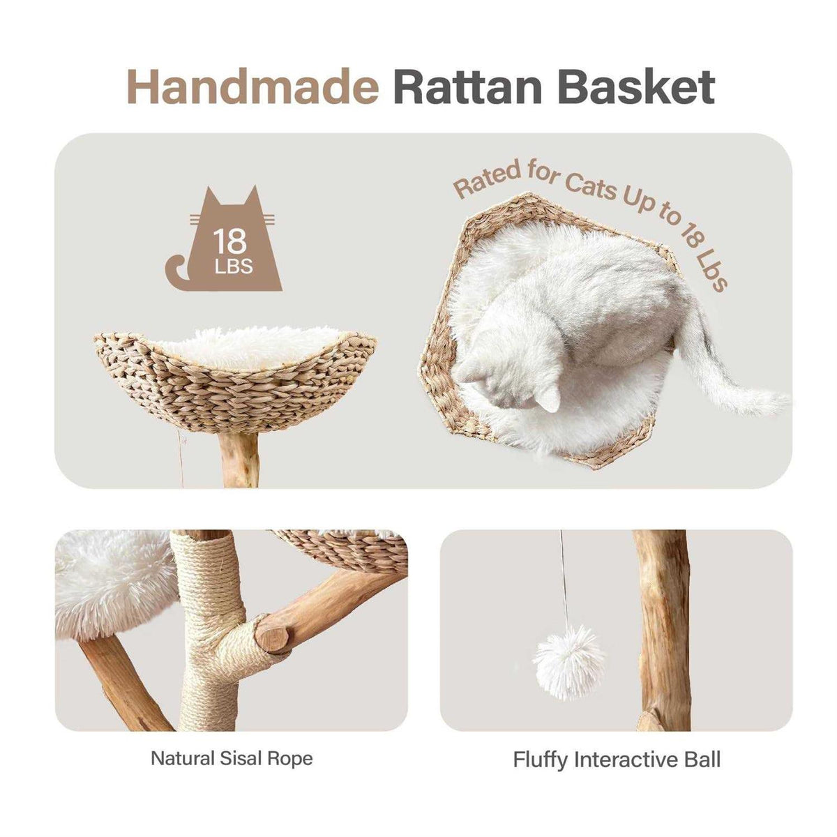 Modern Wooden Cat Tree Tower J4062