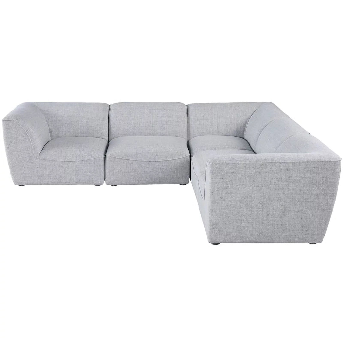 Grey Linen Textured Modular Sectional T26844