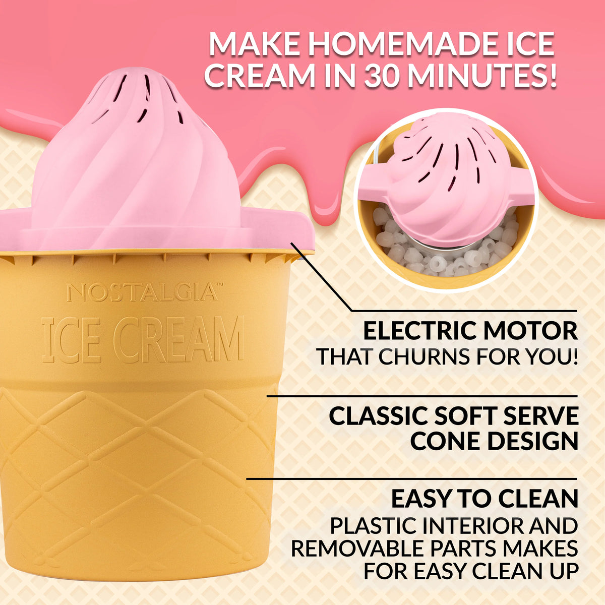 4-Quart Swirl Cone Ice Cream Maker Y462748