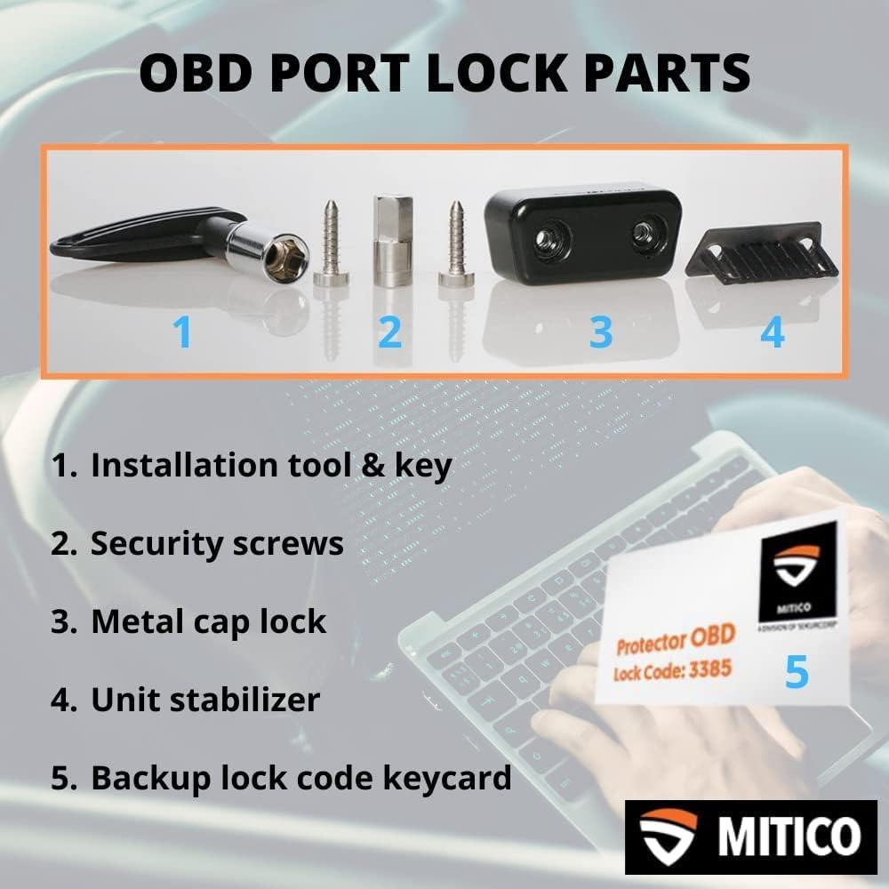 5 Pack Metal OBD2 Port Lock Cap W3483