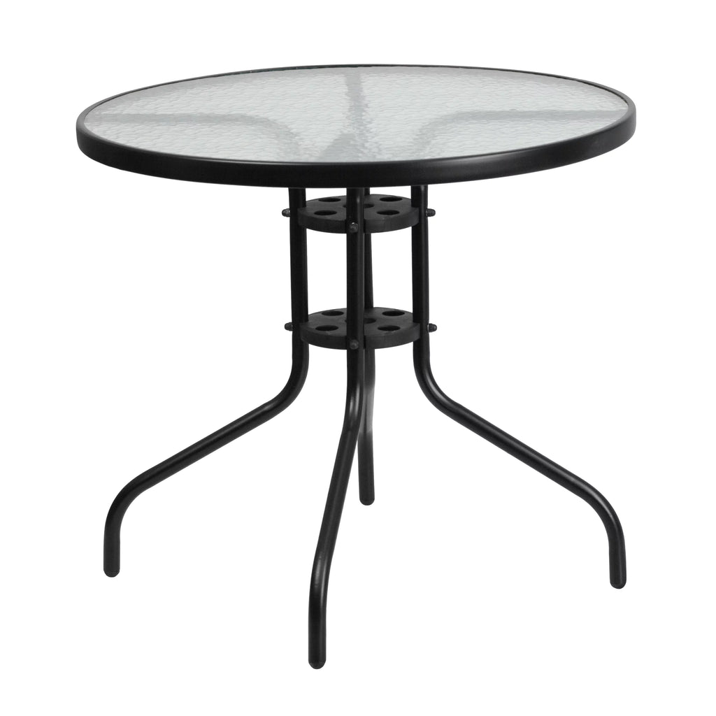 5-Piece Steel Glass Patio Table and Chair Set M53693