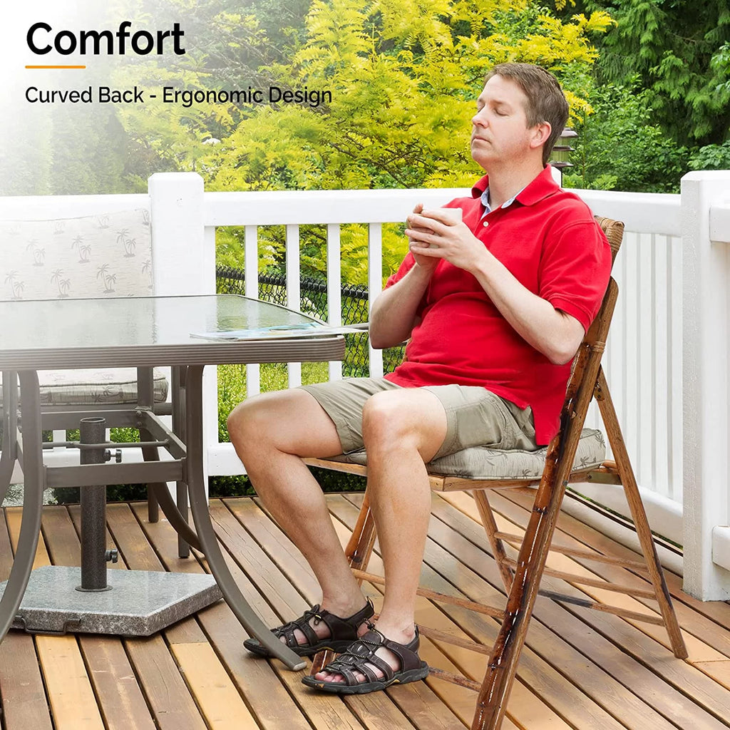 Bamboo Folding Chair 4 Pack Q4278