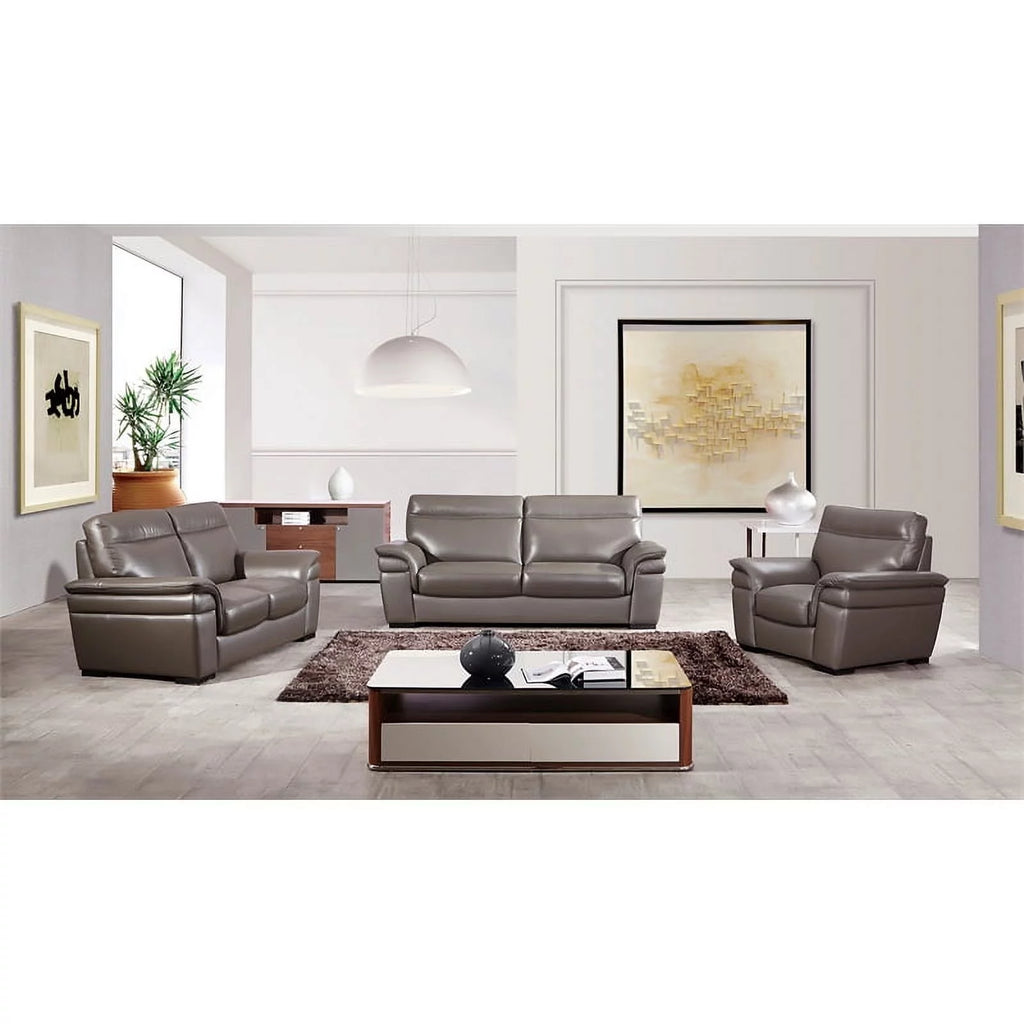 Taupe Italian Leather Loveseat V47690