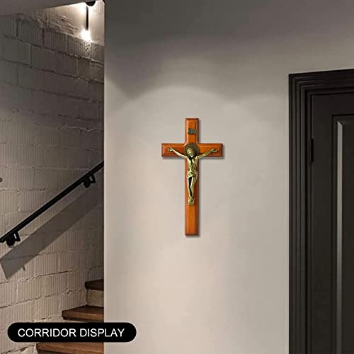 Handmade Black Gold Wooden Wall Cross U7496