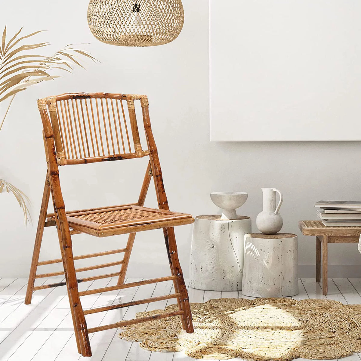 Bamboo Folding Chair 4 Pack Q4278