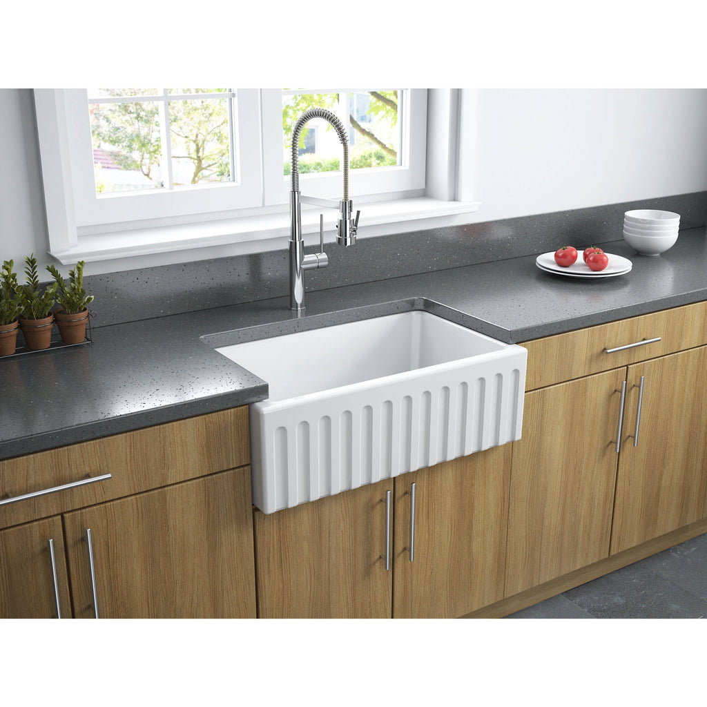 30x22 Reversible Fireclay Farmhouse Sink I260454