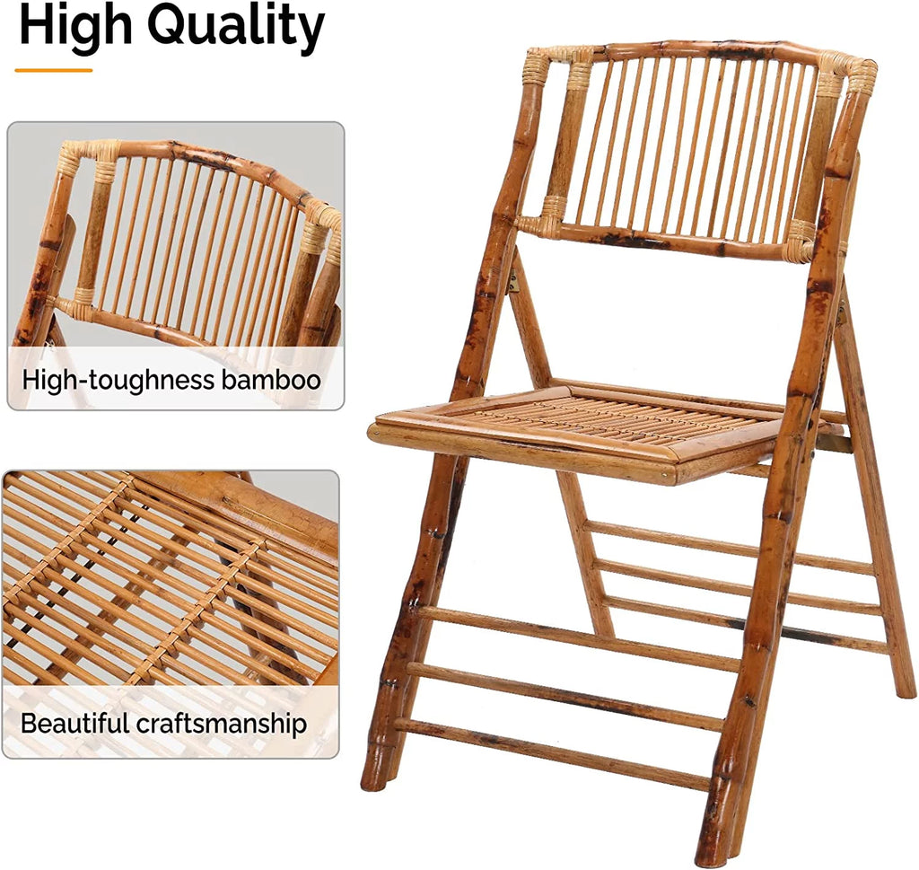 Bamboo Folding Chair 4 Pack Q4278