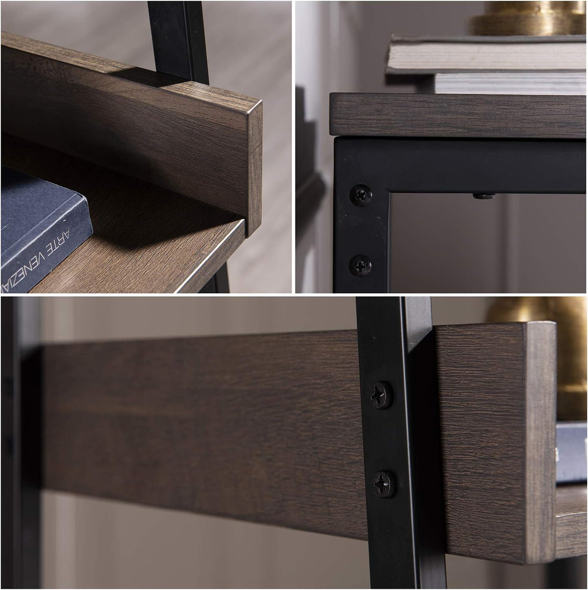 Smoky Oak Bookcase with Storage Shelf and Drawer M9033