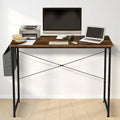 47 Inch Brown Wooden Desk with Storage Bag D829