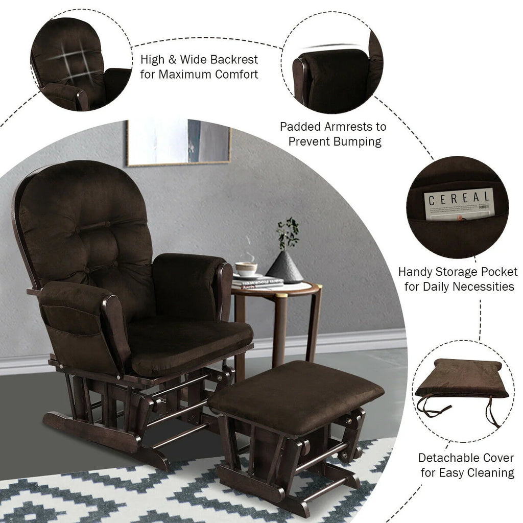 Beige Glider and Ottoman Cushion Set N42290