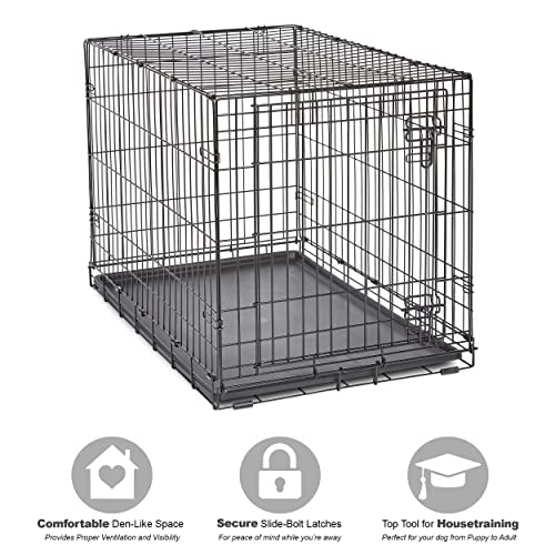 Single Door Dog Crate with Leak-Proof Pan, 42 Inch R318046