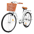 White 26 Inch Carbon Steel Hybrid Bike P539