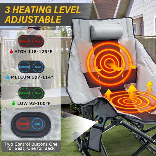 Oversize Heated Rocking Camping Chair B542